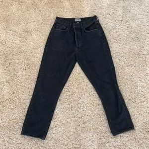 Agolde black straight jeans